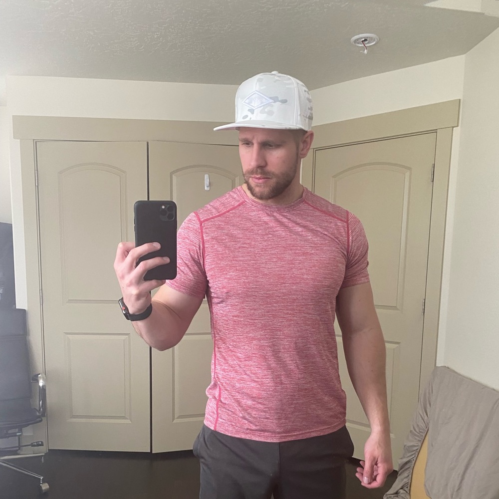 Mens breathable athletic shirt.